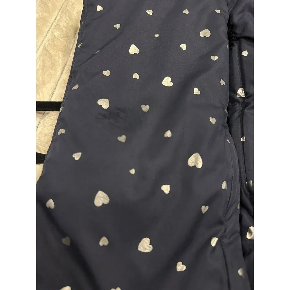 EUC Gap Girls Fleece Lined Snow Pants Overalls size 4 Years - Navy/Silver